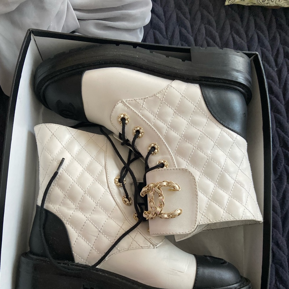 Chanel combat boots